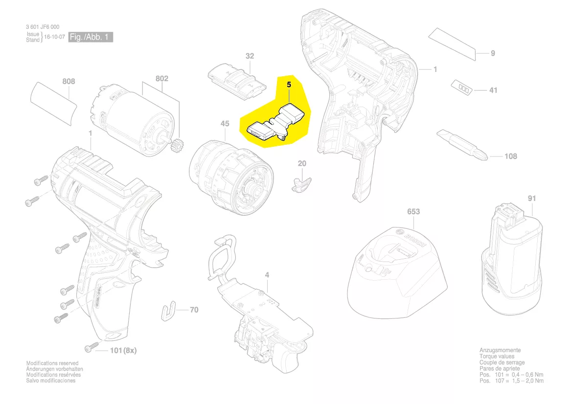Curseur inverseur GSR 10,8 V-LI-2, GSR 12V-15FC ...